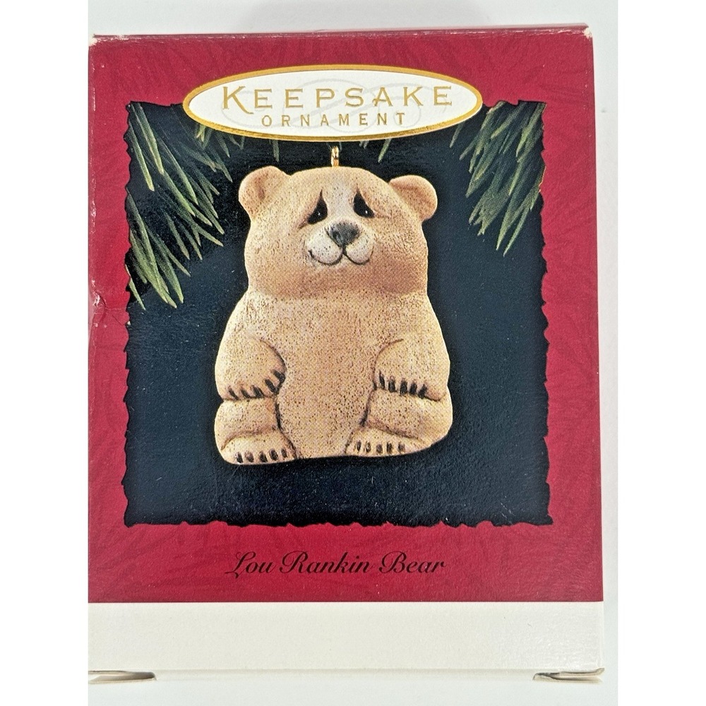 Hallmark Keepsake Lou Rankin Bear Ornament Handcrafted Vintage Christmas